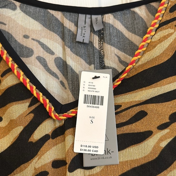 NWT bl^nk Animal Print Blouse - Picture 5 of 13